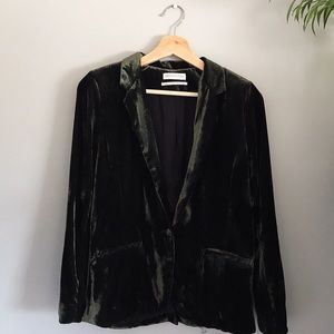 Green Velvet Blazer by UO